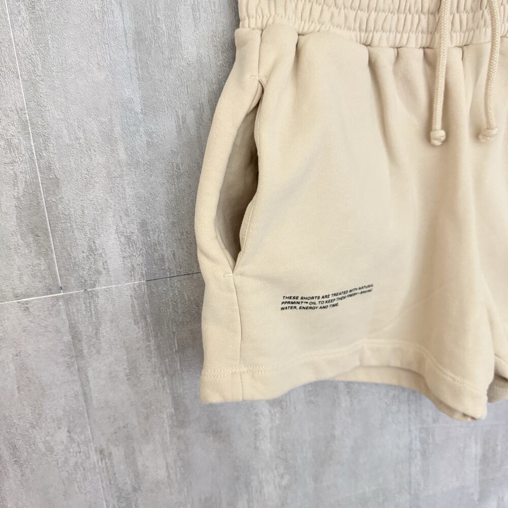 Pangaia Shorts Womens S Beige Organic Cotton Sweatshorts Drawstring Lounge READ! - Picture 6 of 12